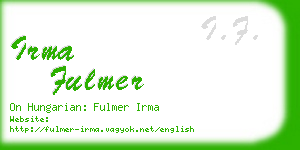 irma fulmer business card